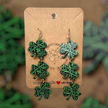 Load image into Gallery viewer, Three leaf clover dangle earring